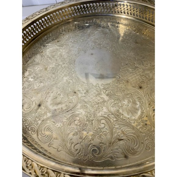 silver plated serving tray WM Rogers & Son Spring Flower‎ design - Picture 5 of 6